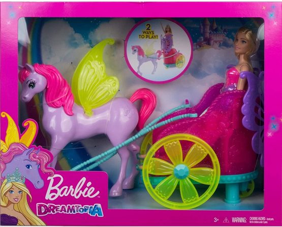 Barbie GJK53 Princess Doll Fantasy Horse & Chariot