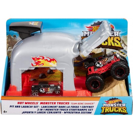 Hot Wheels GKY01 Monster Trucks Pit & Launch Bone Shaker
