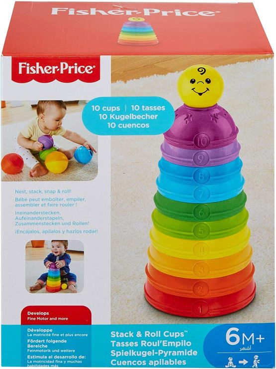 Fisher Price K7166 Stack & Roll Cups Toy for Kids