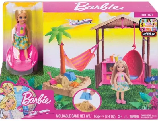 Barbie Chelsea Doll and Tiki Hut Playset with 6 ” Blonde Doll, Swing House