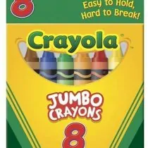 Crayola 520389 Jumbo Crayons 8 Assorted Color Box