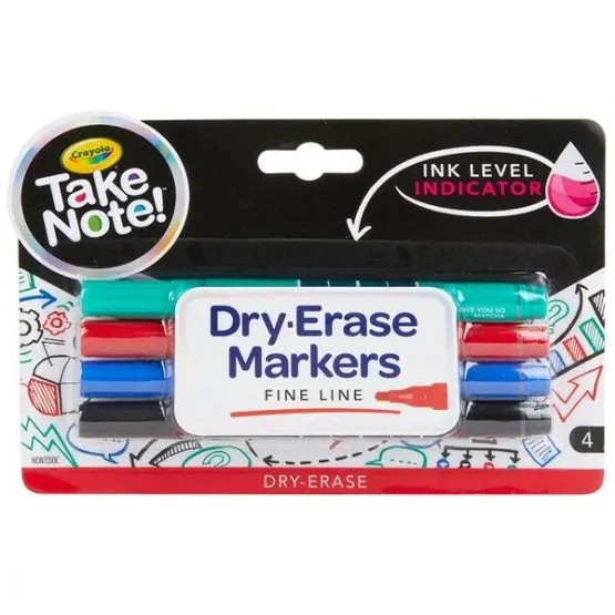 Crayola 586541 Take Note Assorted Color Fine Tip 4pc