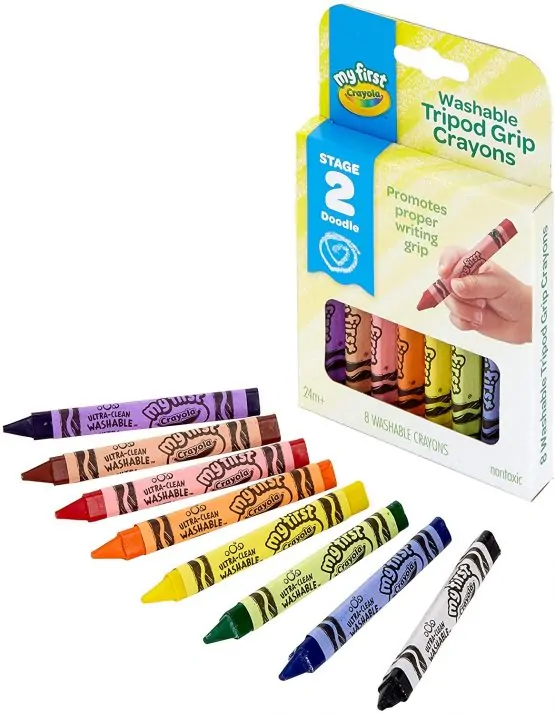 Crayola 811460 My First Washable Tripon Grip Crayons Pack of 8