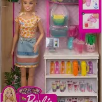 Barbie Doll GRN75 Smoothie Bar Playset with Blonde Doll and Accessories