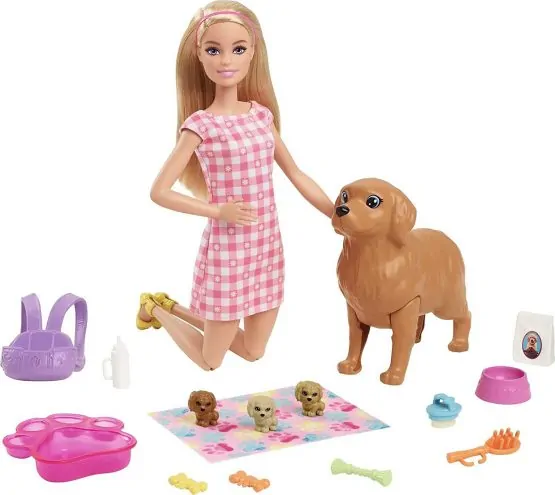 Barbie Doll HCK75 with New born Puppy
