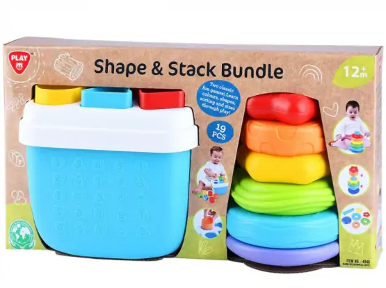 PlayGo 4948 Shape and Stack Bundle Set – Kids Toys